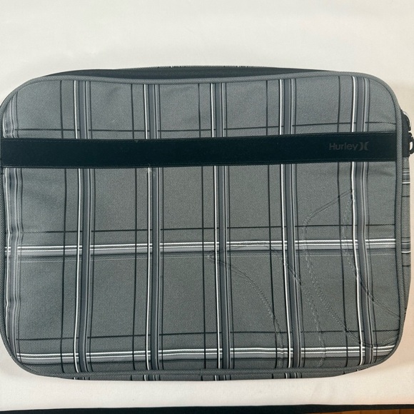 Hurley Gray and Black Plaid Laptop Bag - Picture 1 of 6